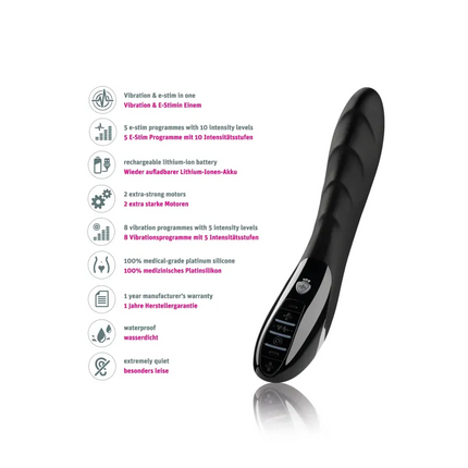 Mystim Sizzling Simon eStim Vibrator, Black Edition