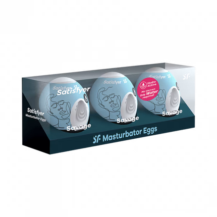 Masturbator Egg 3er Set (Savage) Light Blue